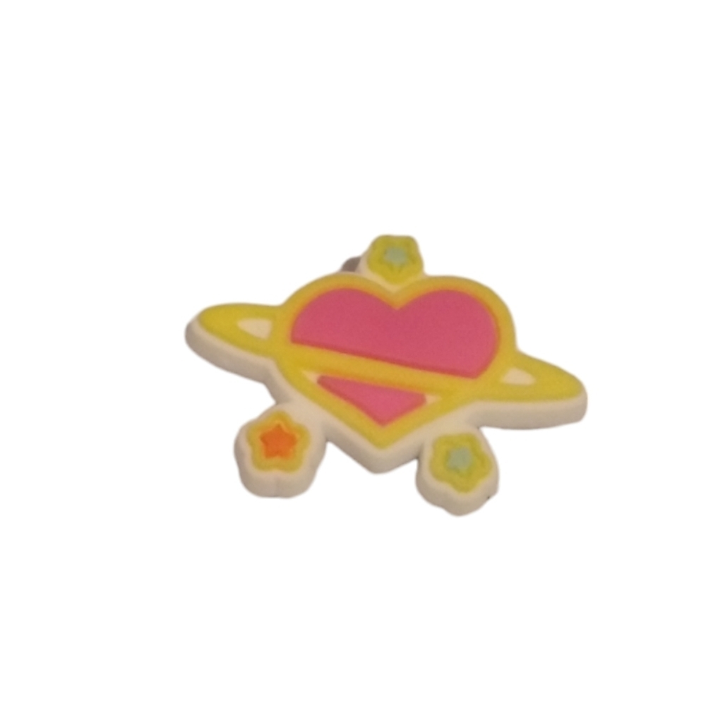 Pink And Yellow Heart World Valentine's Shoe Charm